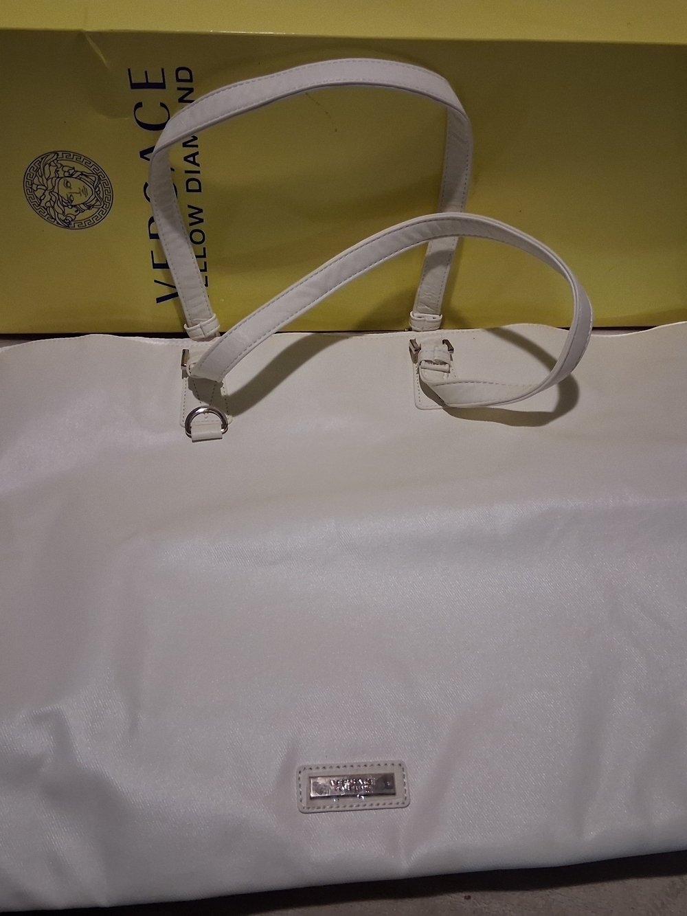 NEW_ VERSACE _  White Weekender Travel Tote_Summer Bag_ Large size . Neve